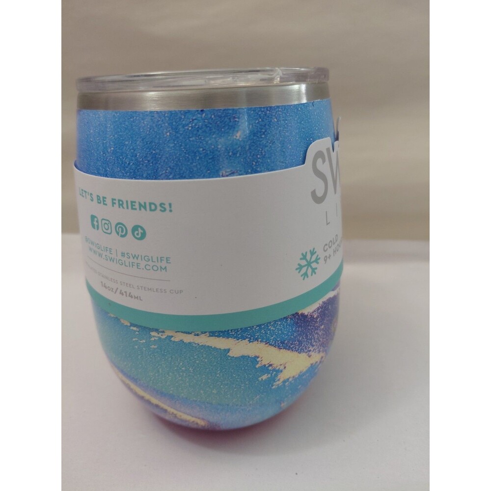 Swig Life Razzleberry Stemless Wine Cup w/Lid 14 oz Stainless Steel Insulated - Picture 5 of 9